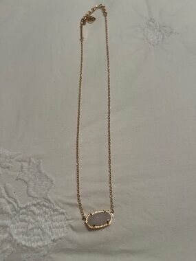 Kendra Scott Elisa Rose Gold Pendant Necklace in Iridescent Drusy